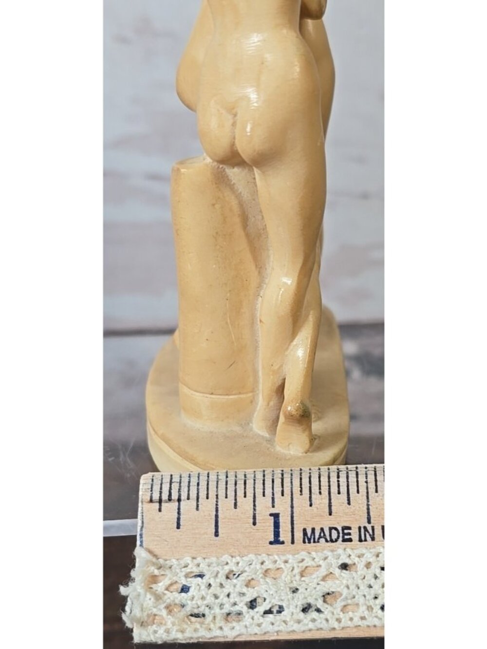 Vtg Three Graces Alabaster Composite Sculpture A. Santini Stamped Italy 5.25" - Picture 12 of 12